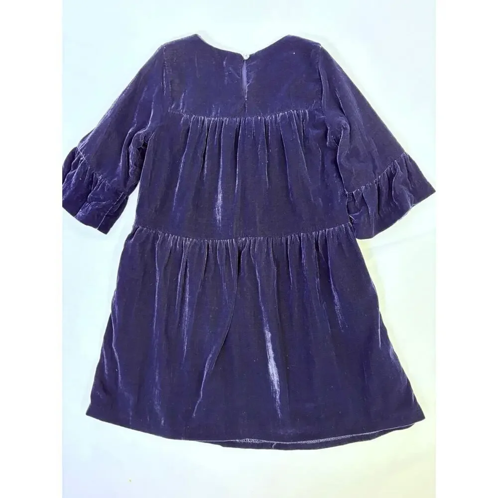 Gymboree Girls Blue Velvet Dress Lined Holiday Party‎ Wedding Size 7